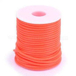 Tubo hueco pvc tubular cordón de caucho sintético, envuelta alrededor de la bobina de plástico blanco, rojo naranja, 3mm, agujero: 1.5 mm, alrededor de 27.34 yarda (25 m) / rollo