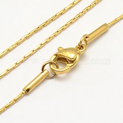 Unisexe unique de 304 acier inoxydable colliers de chaîne de perles, avec fermoirs mousquetons, or, 17.7 pouce (44.9 cm), 1mm