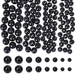 Perlas de acrílico opaco estilo pandahall elite 4, redondo, negro, 10~20x9~19mm, agujero: 1.8~3 mm, 300 unidades / caja