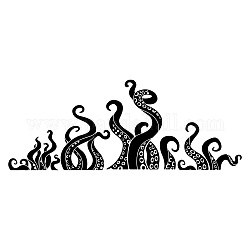PVC Wall Stickers, for Home Living Room Bedroom Decoration, Black, Tentacle Pattern, 350x840mm