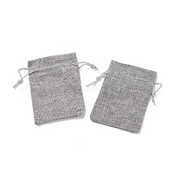 Bolsas con cordón de imitación de poliéster bolsas de embalaje, para la Navidad, Fiesta de bodas y embalaje artesanal de diy, gris, 11.75x8.6x0.3 cm