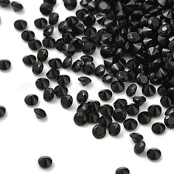 Cabochons de circonio cúbico, diamante facetado, negro, 1.2x1mm