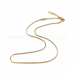 Chapado en iones (ip) 304 collar de cadena de serpiente redonda de acero inoxidable para hombres y mujeres, dorado, 15.75 pulgada (40 cm)