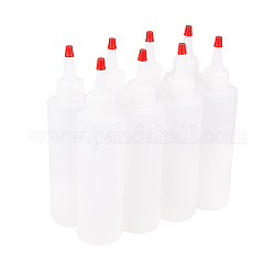 Bouteilles de colle en plastique pandahall elite, bouchon de bouteille, blanc, 4.5x18.5 cm, capacité: 180 ml, 8 pièces / kit