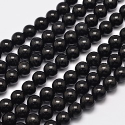 Natural Eyeless Obsidian Beads Strands, Round, 6mm, Hole: 1mm, about 62pcs/strand, 15.35 inch