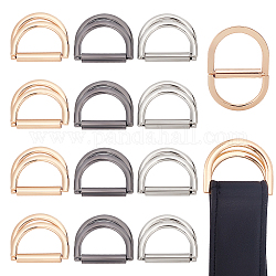 WADORN 24Pcs 3 Colors Alloy Double D Rings, Buckle Clasps, for Webbing, Strapping Bags, Garment Accessories, Mixed Color, 28x32x5mm, 8pcs/color