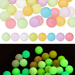 Chgcraft 160 stücke 8 farben fluoreszierende silikonperlen leuchtende silikonperlen runde kauperlen für beißringe diy pflege halsketten armbänder machen, 12x11.5 mm