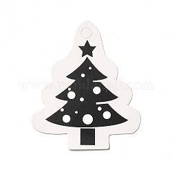 Schede display per orecchini in carta a tema natalizio con foro per appenderle, albero, 7.35x6.15x0.05cm, Foro: 1.5 mm