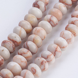 Naturelles ligne rouge jaspe perles brins, rondelle, 8x5~5.5mm, Trou: 0.8mm, Environ 70 pcs/chapelet, 14.8 pouce (37.5 cm)
