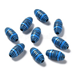 Abalorios acrílicos opacos, estilo artesanal, oval, azul dodger, 19.5x9.5mm, agujero: 3.2 mm, aproximamente 454 unidades / 500 g