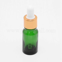 Frascos cuentagotas de vidrio, con cuentagotas, para viajar aceites esenciales perfume líquido cosmético, columna, verde, 80.5 mm, Capacidad: 10 ml