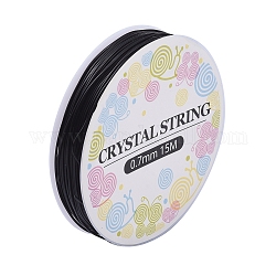 Elastic Crystal Thread, Stretchy String Bead Cord, for Beaded Jewelry Making, Black, 0.7mm, about 15m/roll