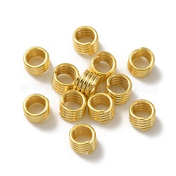 Anillos partidos de latón, sin plomo y el cadmio, anillos de salto de bucles cuádruples, real 24k chapado en oro, 21 calibre, 4.5x3.5mm, diámetro interior: 3 mm