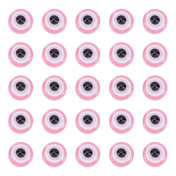 NBEADS 200 Pcs Evil Eye Resin Beads, Pink Flat Round Spacer Loose Beads for DIY Jewelry Bracelet Necklace Making