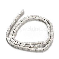 Natural Agate Beads Strands, Dyed, Square, WhiteSmoke, 2.5x2.5x1.5mm, Hole: 1mm, about 236pcs/strand, 15.08''(38.3cm)