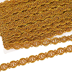 Ажурная гофрированная кружевная лента, форма волны, для аксессуаров одежды, золотые, 3/4 дюйм (18 мм), около 19.69 ярда (18 м) на карту