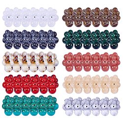Cuentas acrílicas de 60 colores 10pcs, estilo de imitación de piedras preciosas, color mezclado, 33x23x17mm, agujero: 2 mm, 6 piezas / color