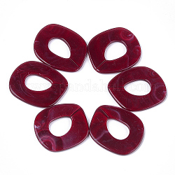 Anneaux liant acrylique, connecteurs à liaison rapide, pour la fabrication de chaînes de bijoux, style de pierres fines imitation, rouge foncé, 51.5x45x3.5mm, Trou: 23x16mm