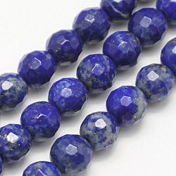 Natural Lapis Lazuli Bead Strands, Grade AB, Faceted, Round, Midnight Blue, 6mm, Hole: 1mm