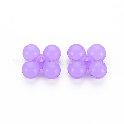 Transparent Acrylic Beads, Dyed, Ten Shape, Dark Orchid, 13x13x5mm, Hole: 1.5mm, about 1510pcs/500g