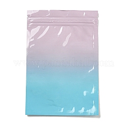 Sacs à fermeture éclair d'emballage en plastique de couleur dégradée de couleur dégradée, pochettes supérieures auto-scellantes, rectangle, colorées, 15x10x0.15 cm, épaisseur unilatérale : 2.5 mil (0.065 mm)