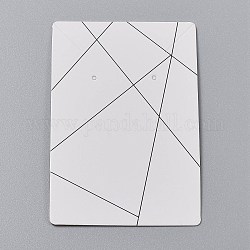 厚紙のアクセサリーディスプレイカード  イヤリング＆ネックレスディスプレイの吊り下げ用  長方形  ホワイト  幾何学的模様  9x6x0.05cm  穴：0.2cm  100本/袋