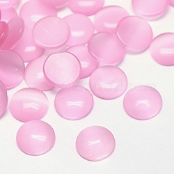 Cabochons di occhio di gatto, mezzo tondo, perla rosa, 12x3mm