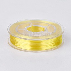 Filo di cristallo elastico piatto, filo per perline elastico, per realizzare bracciali elastici, giallo, 0.4mm, circa 16.4 iarde (15 m)/rotolo
