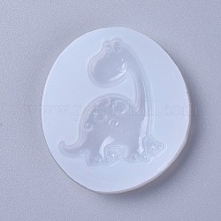 Moldes de silicona de grado alimenticio, moldes de resina, para resina uv, fabricación de joyas de resina epoxi, dinosaurio, blanco, 65x57x7mm, dinosaurio: 50x42 mm