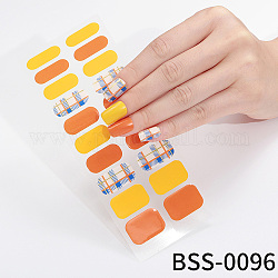 Nail Art Full Cover Nail Stickers, Self-Adhesive, for Nail Tips Decorations, Dark Orange, 17.5x7.3x0.9cm, 20pcs/sheet