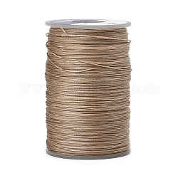 Waxed Polyester Cord, 3-Ply, Camel, 0.45mm, about 59.05 yards(54m)/roll
