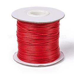 Korean Waxed Polyester Cord, Crimson, 1mm, about 85yards/roll
