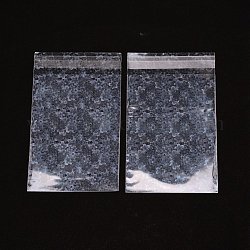 Bolsas de plástico opp láser, Bolsas de celofán, para embalaje de joyas, Rectángulo, patrón de flores, 110x65x0.1mm, 50 unidades / bolsa