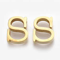 304 подвески из нержавеющей стали, золотые, буквы, letter.s, 11x9x3 мм, отверстие : 1.8 мм