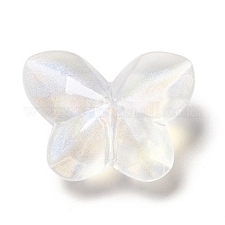 Chapado de abalorios de acrílico, mariposa, blanco, 15.5x20x9.5mm, agujero: 1.6 mm, aproximamente 378 unidades / 500 g