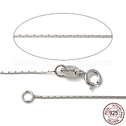 Колье-цепочка из стерлингового серебра 925 пробы с родиевым покрытием Coreana, с застежками пружинного кольца, платина, 16 дюйм