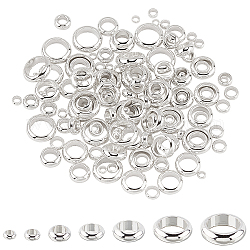Unicraftale 304 perles d'espacement en acier inoxydable, rondelle, couleur d'argent, 140 pcs / boîte