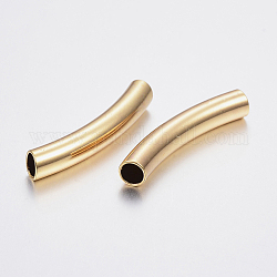 Perles de tube en 304 acier inoxydable, or, 30x5mm, Trou: 4mm