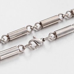 Acero inoxidable 304l collares de cadena Barra, con cierre de langosta, color acero inoxidable, 24.6 pulgada (62.5 cm), 5mm