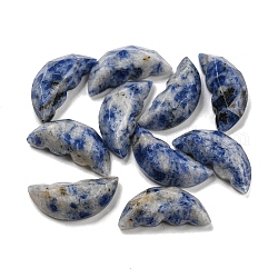 Natürliche blaue Fleckjaspis-Schmetterlingsflügel-Cabochons, facettiert, 15x6.5~7x4~4.5 mm