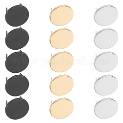 Wadorn 18 juegos 3 colores bolsa de aleación de zinc cierres decorativos, sellado de etiquetas en blanco, con calce, plano y redondo, color mezclado, 2.5x0.2 cm, 6 juegos / color
