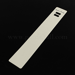 Forme rectangle cartes d'affichage en carton, utilisé pour le collier, bracelet et décorations mobiles, blanc, 219x35x0.5mm