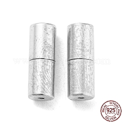 925 Sterling Silber Schraube Spangen, Kolumne, Silber, 11x4 mm, Bohrung: 1 mm