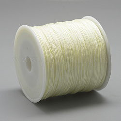 Nylon Thread, Chinese Knotting Cord, Beige, 0.4mm, about 174.98 Yards(160m)/Roll