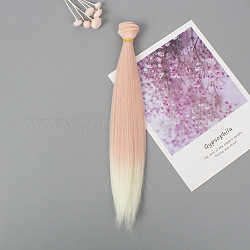 Hochtemperaturfaser lange gerade Frisur Puppenperücke Haar, für diy mädchen bjd macht zubehör, rosa, 25~30 cm