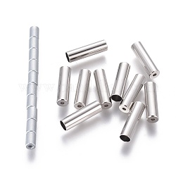 Fermoirs magnétiques en laiton avec emembouts collées, pour le fil d'acier de 1mm, Tube, couleur inoxydable, 13x3.5mm, Trou: 1~3mm