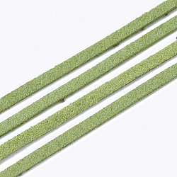 Шнуры из искусственной замши, искусственная замшевая кружева, желто-зеленый, 2.5~2.8x1.5 мм, около 1.09 ярда (1 м) на прядь