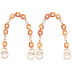 Cinghie della borsa della catena del cavo della lega e dell'acrilico, con anello porta molla in lega, accessori per la sostituzione della borsa, arancione scuro, 480x22x14mm