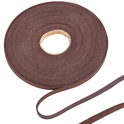 Cordon plat simili cuir 10m, pour décor d'oreiller, brun coco, 8x1.6mm, environ 10.94 yards (10 m)/rouleau