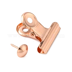Iron Clips and Round Head Drawing Pins, Rose Gold, 31mm